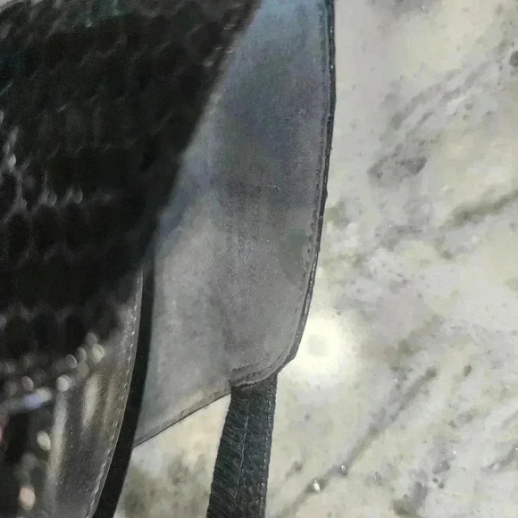 Calvin Klein Womens Snakeskin Leather High Heel Sandals Black Size 7M - Picture 7 of 7